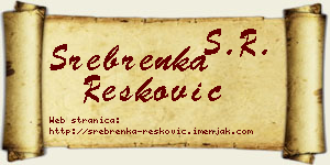 Srebrenka Resković vizit kartica